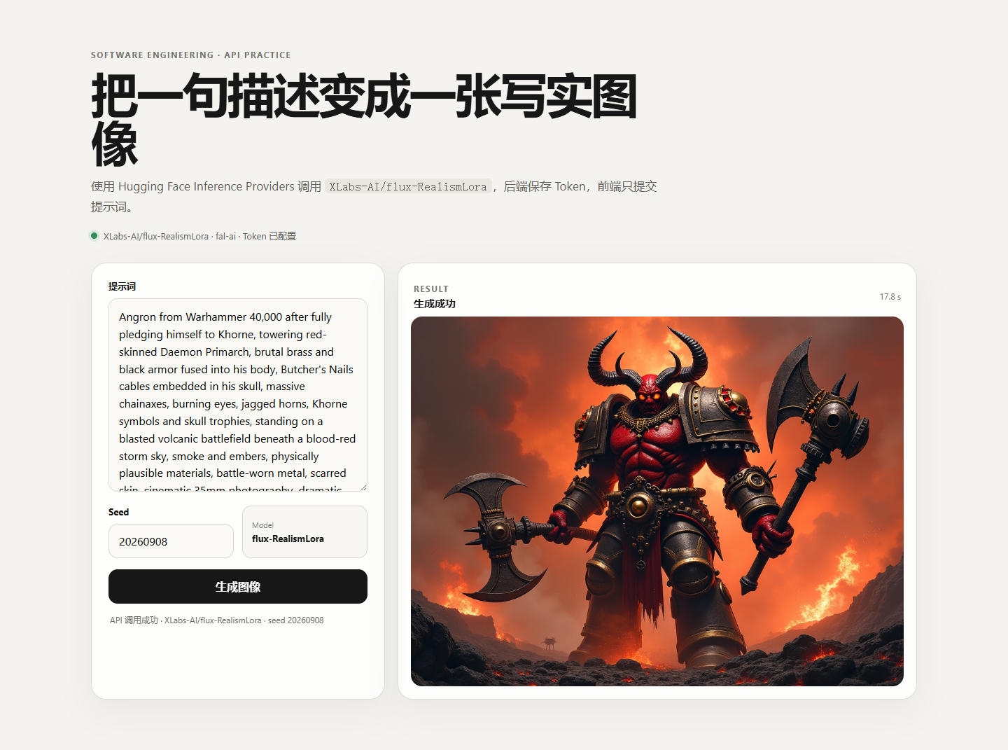 API 调用成功及最终生成图像