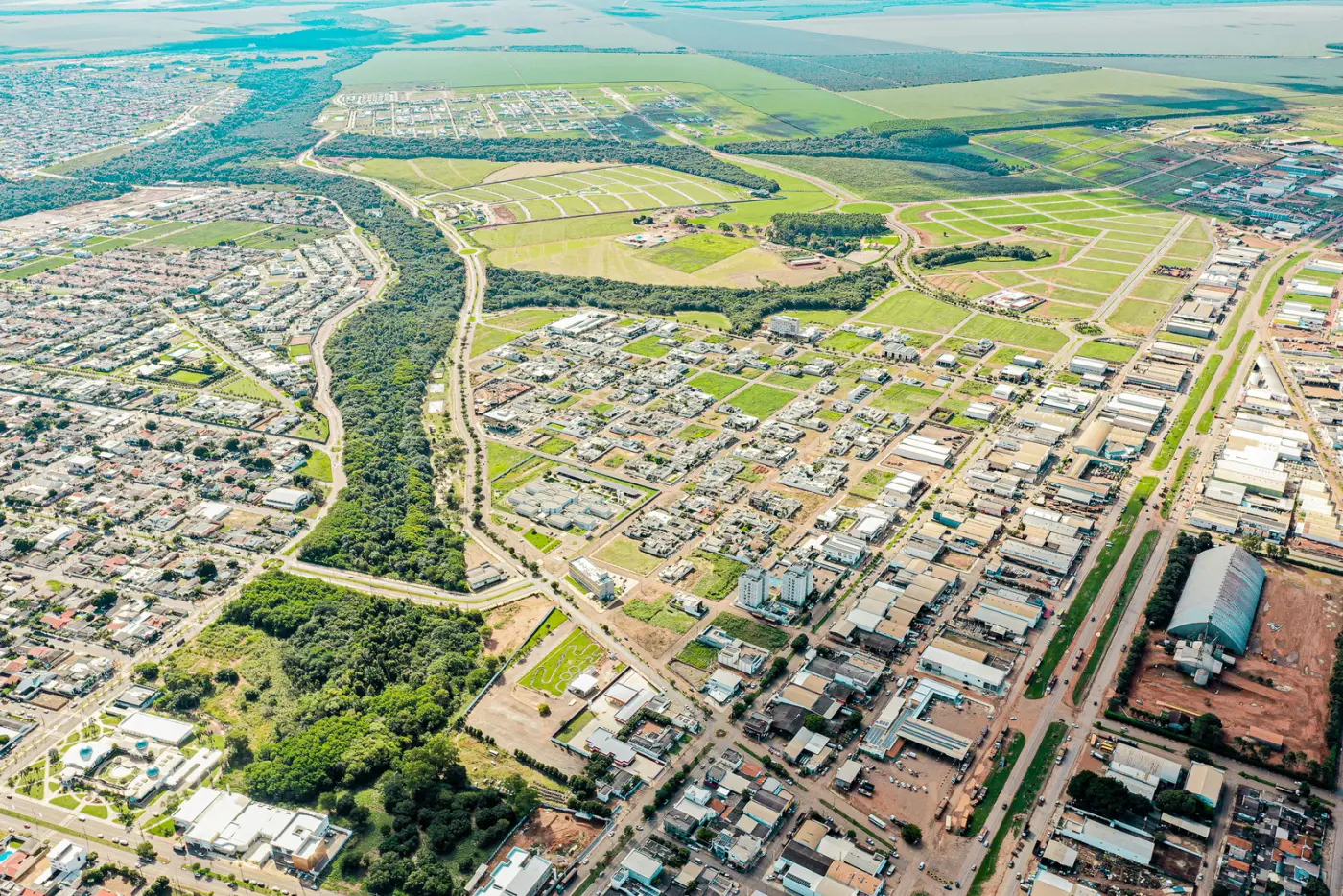 Vista aérea do Jardim das Américas, em Primavera do Leste, MT