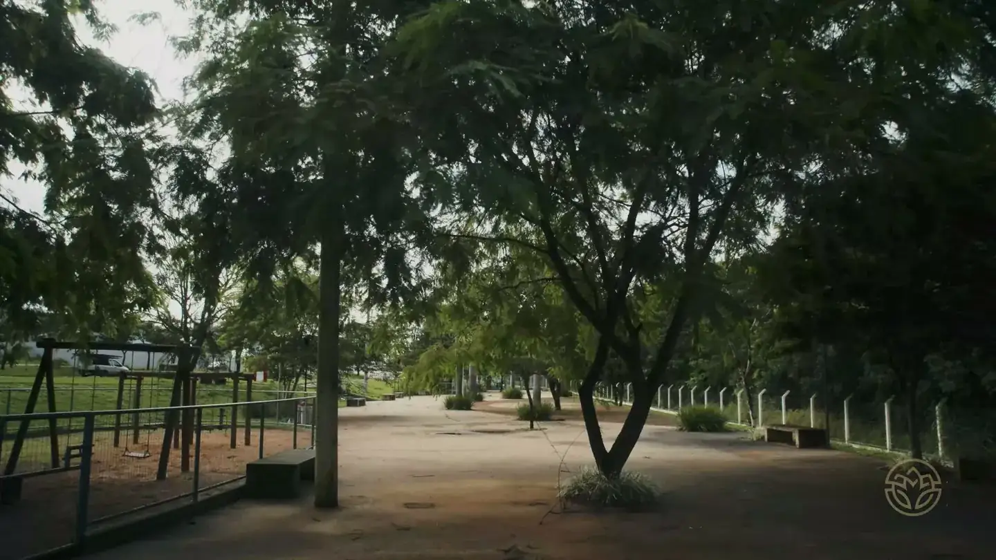 Parque com árvores plantadas no Jardim das Américas