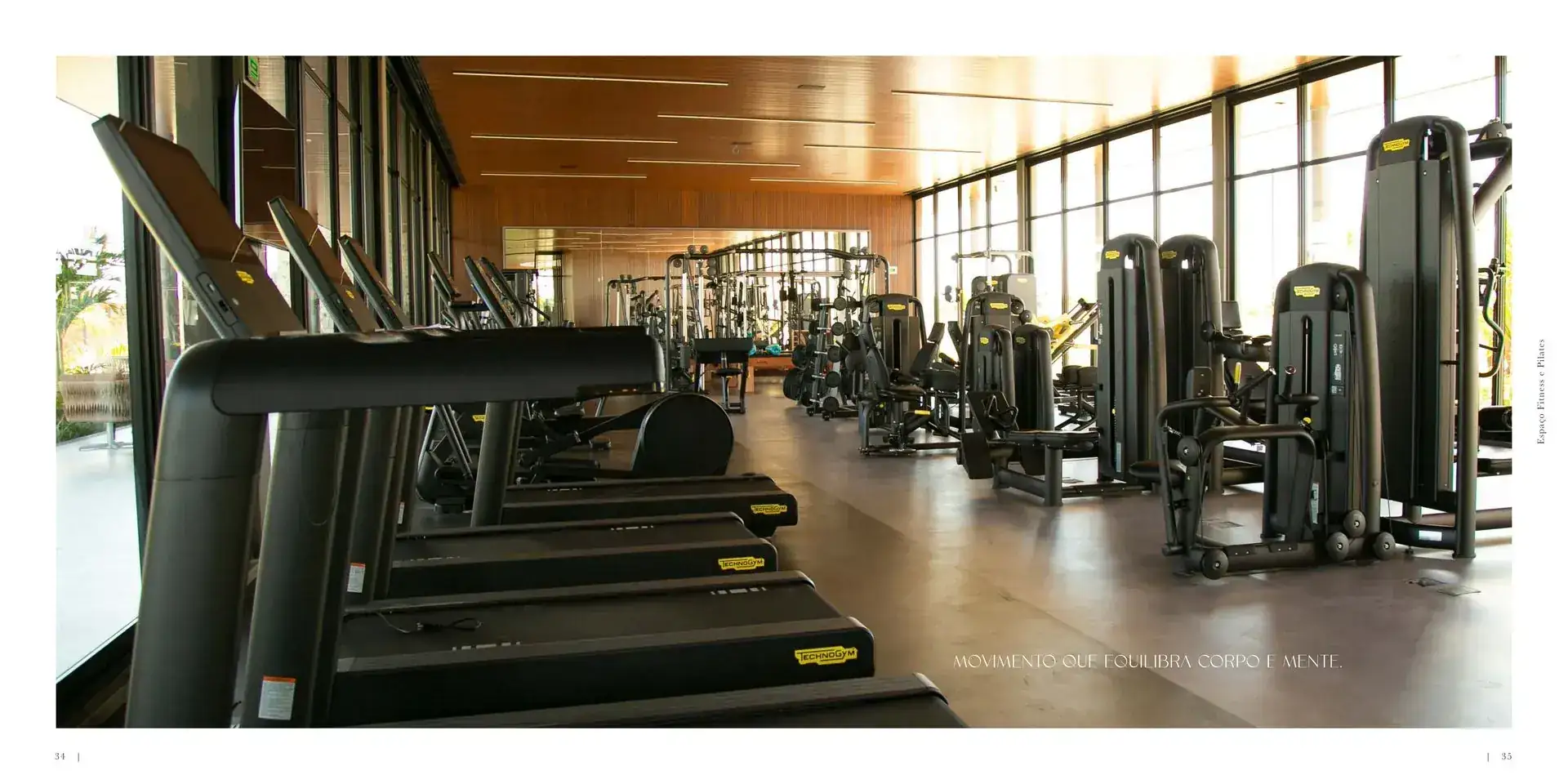Splendore Resort Residence, espaço fitness e pilates equipado com Technogym