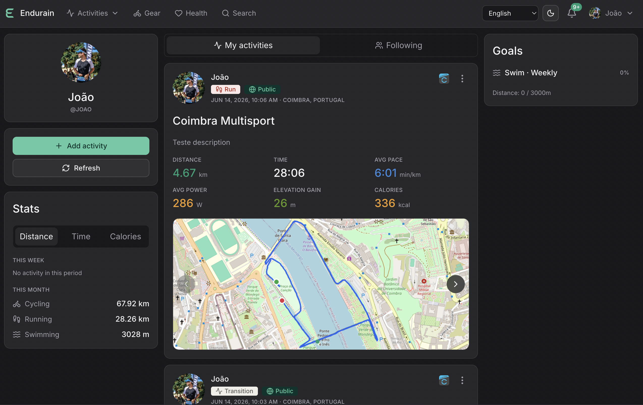 Endurain Screenshot