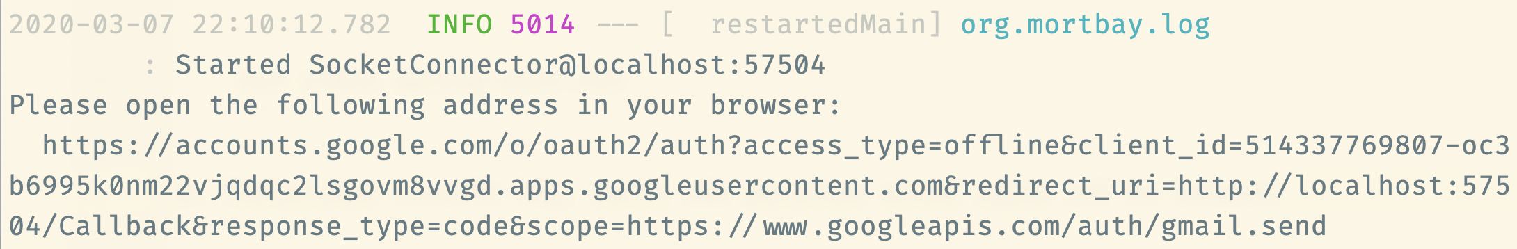 Copas URL Google Auth