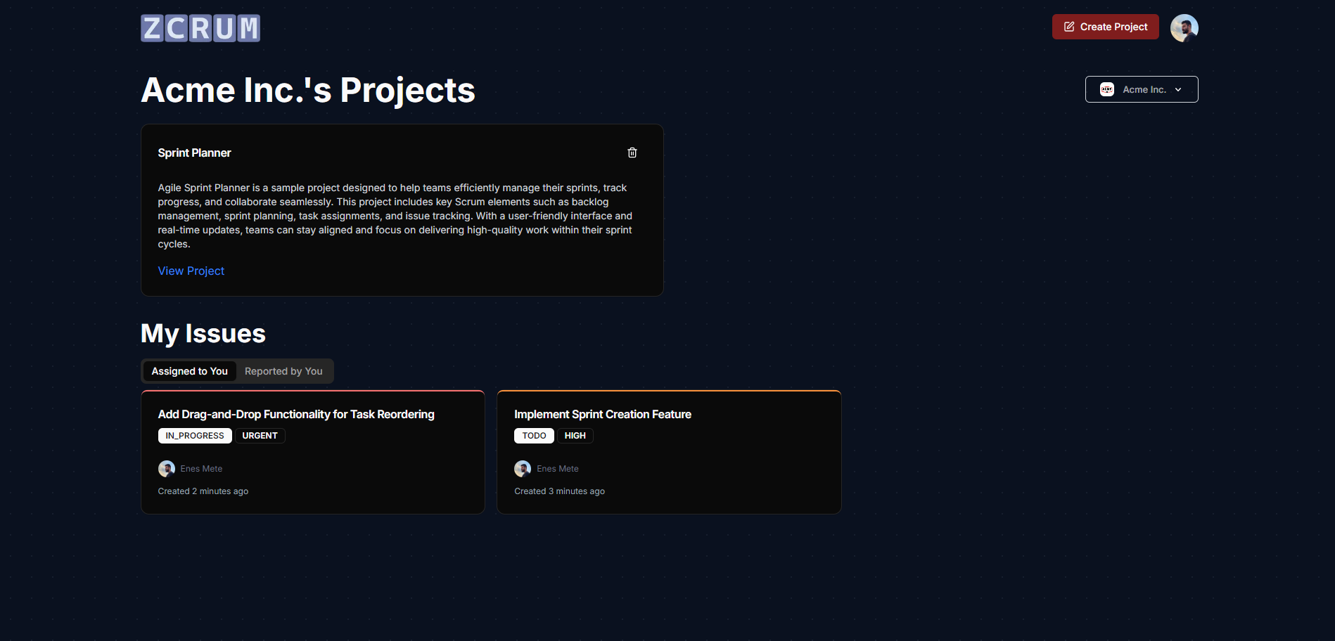 GitHub - enesmetek/zcrum: Zcrum is a project management application ...