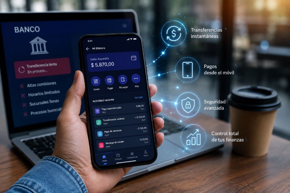 Miles de usuarios abandonan bancos tradicionales tras auge de nuevas plataformas digitales de pago
