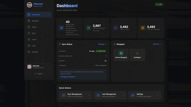 Obzorarr admin panel