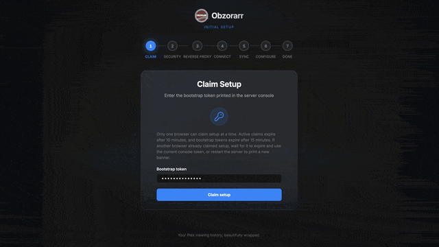 Obzorarr onboarding wizard