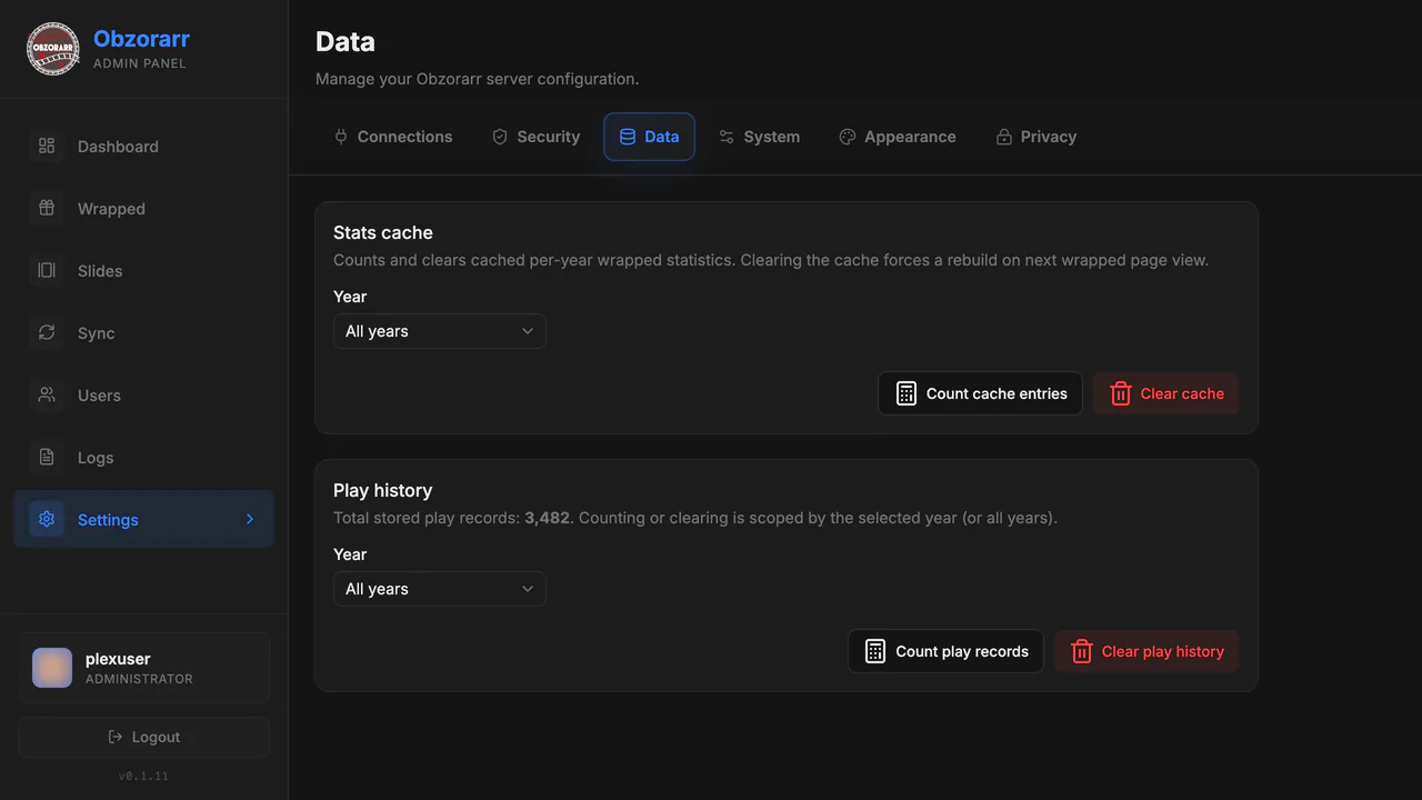 Data settings