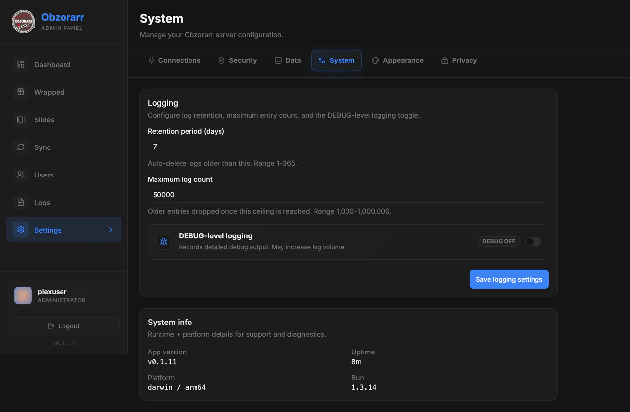 System settings