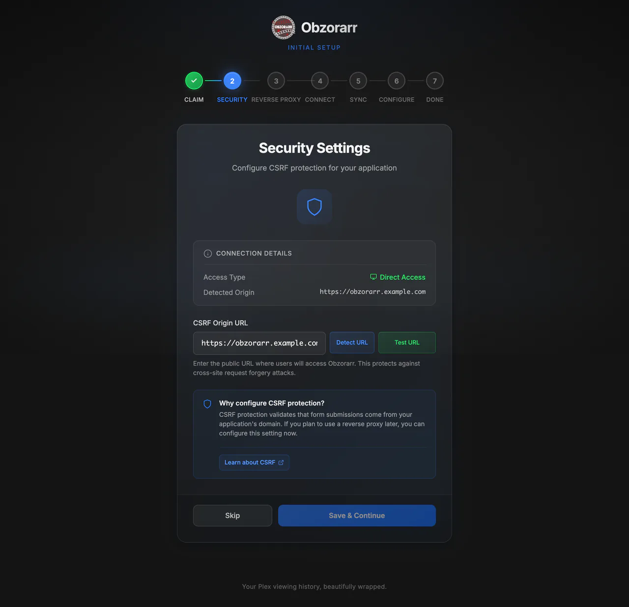 CSRF origin step