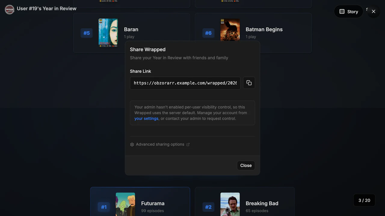 Share modal with share link