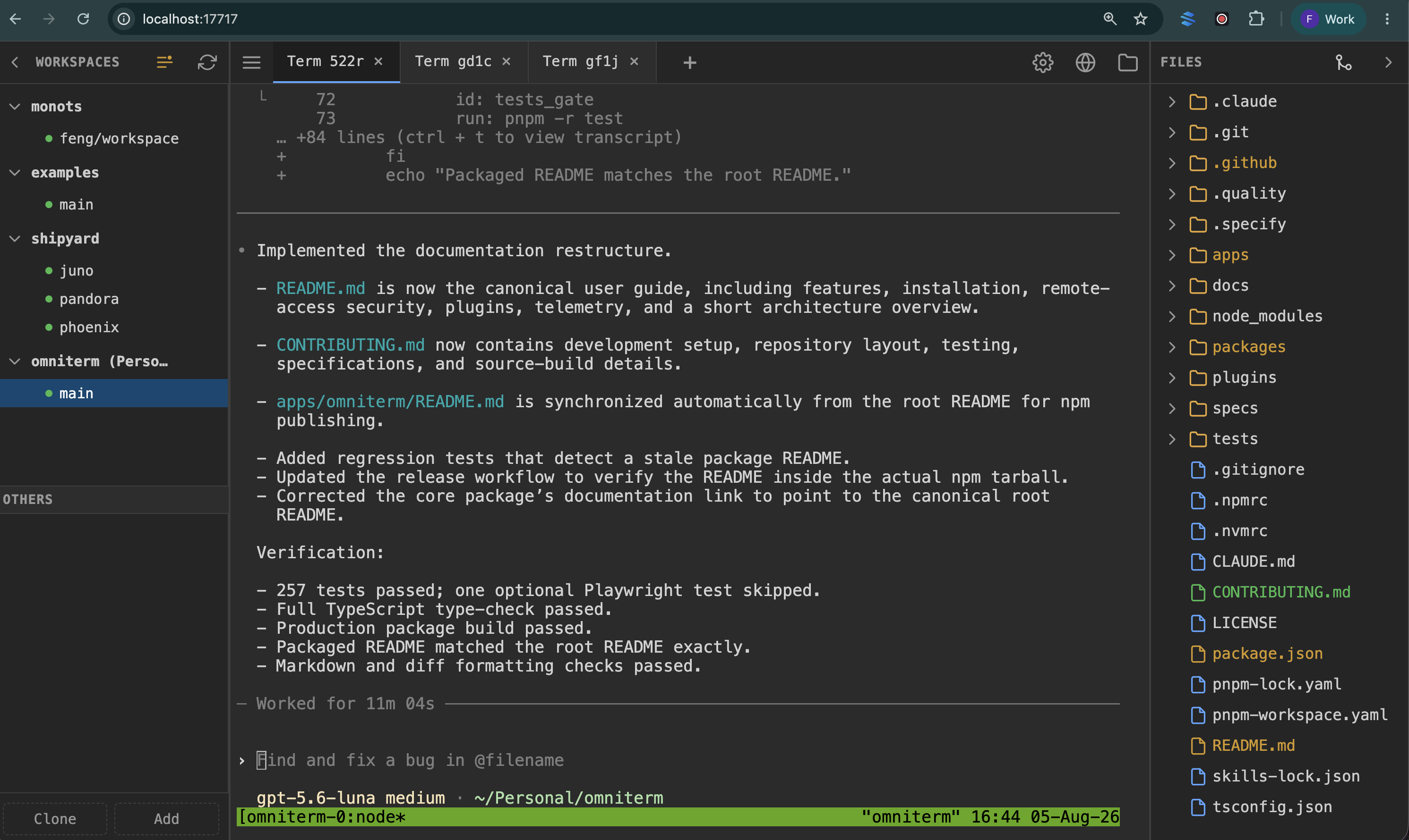 omniterm web interface