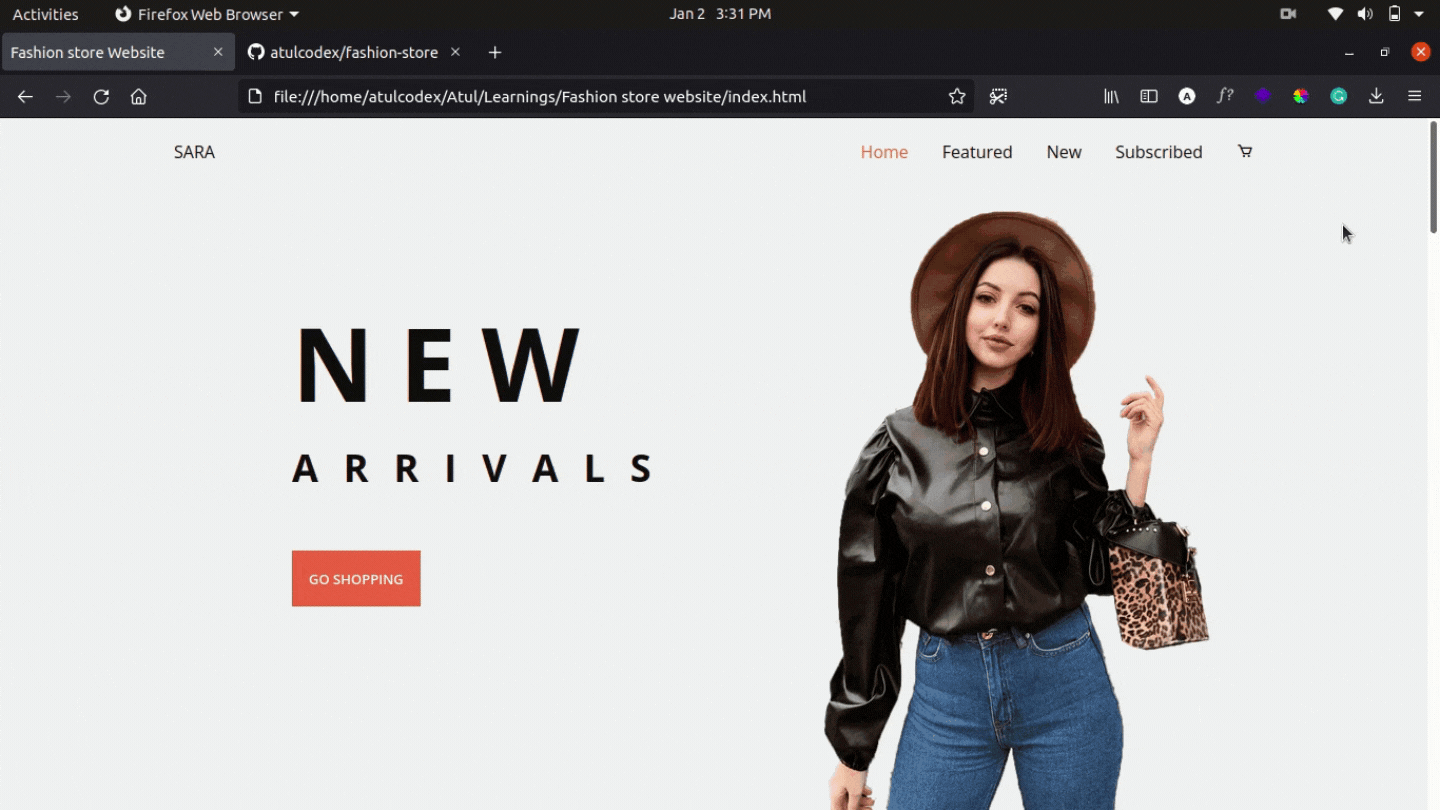 Fashion store website template