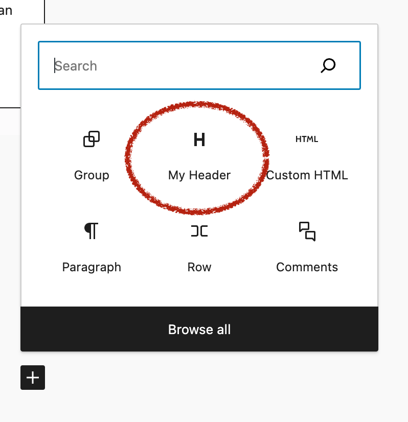 my-header in WP editor