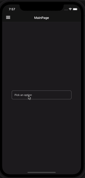 MAUI Material PickerField