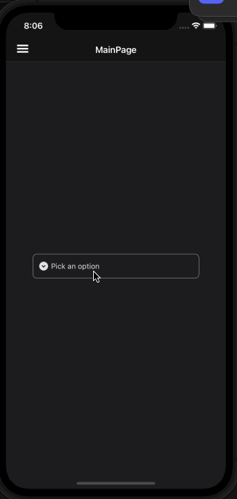 MAUI Material PickerField