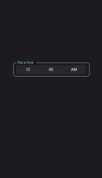 MAUI Material Design TimePicker