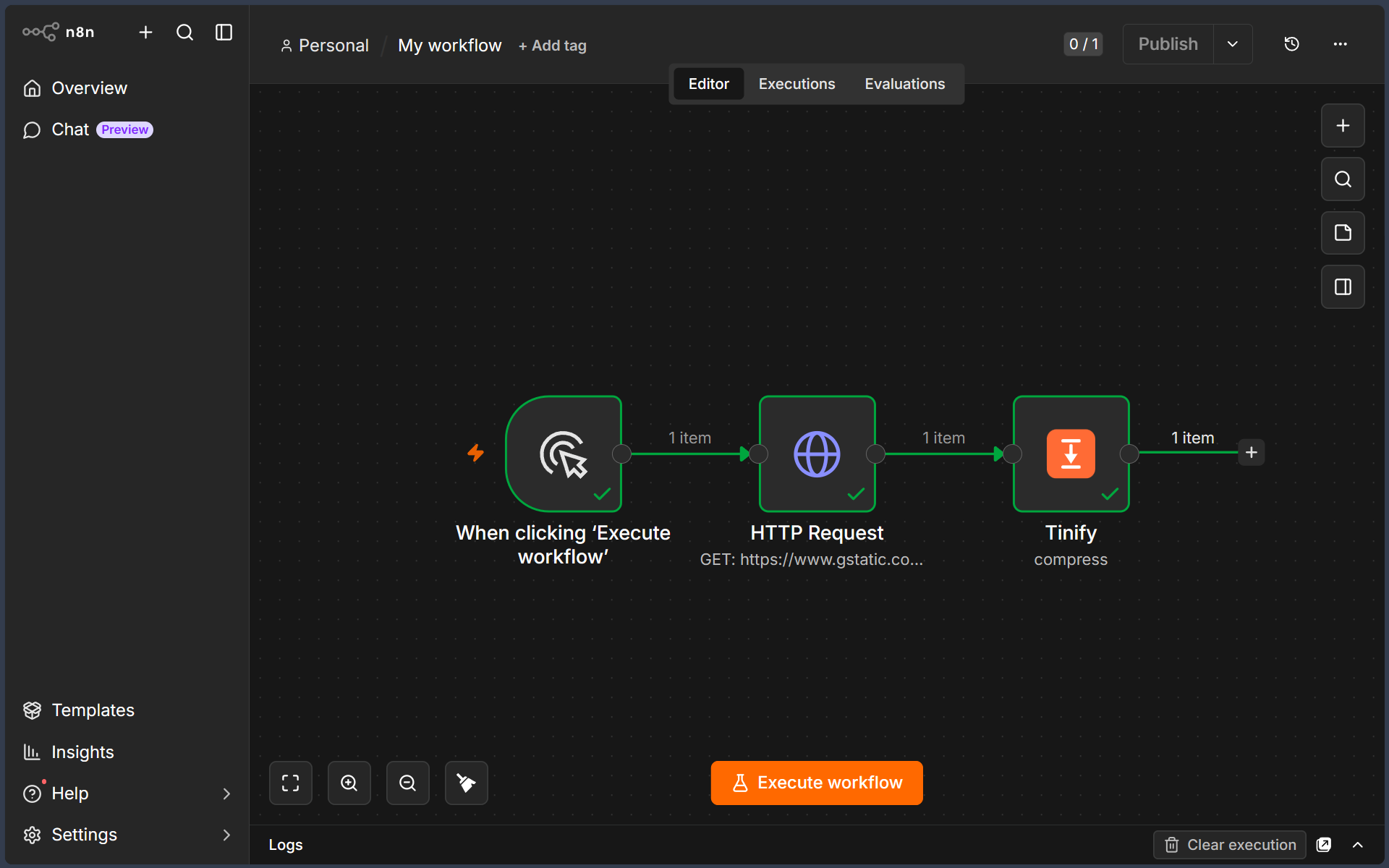 Tinify compress workflow