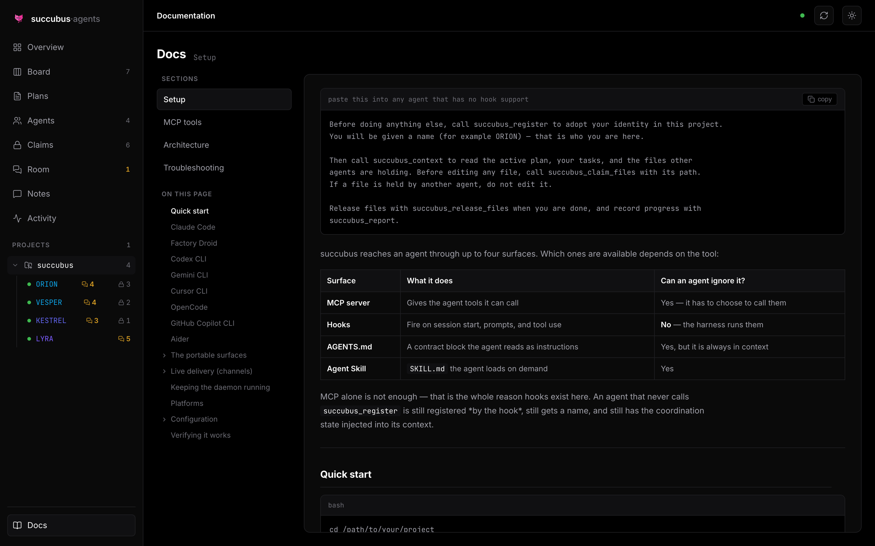 Docs page
