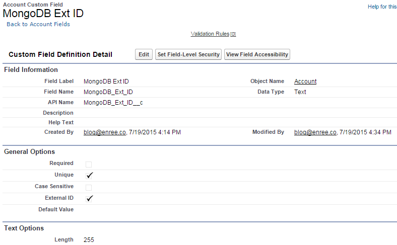 Showing how to create two new fields on the Account