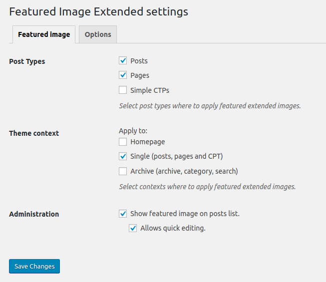 Plugin settings