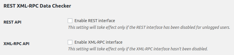Enable XML-RPC and REST interfaces on user profile/user edit pages (available only for users with edit_users capability).