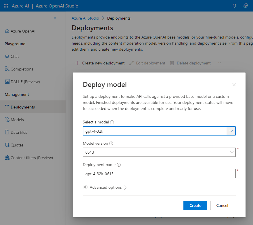 Deploying a model