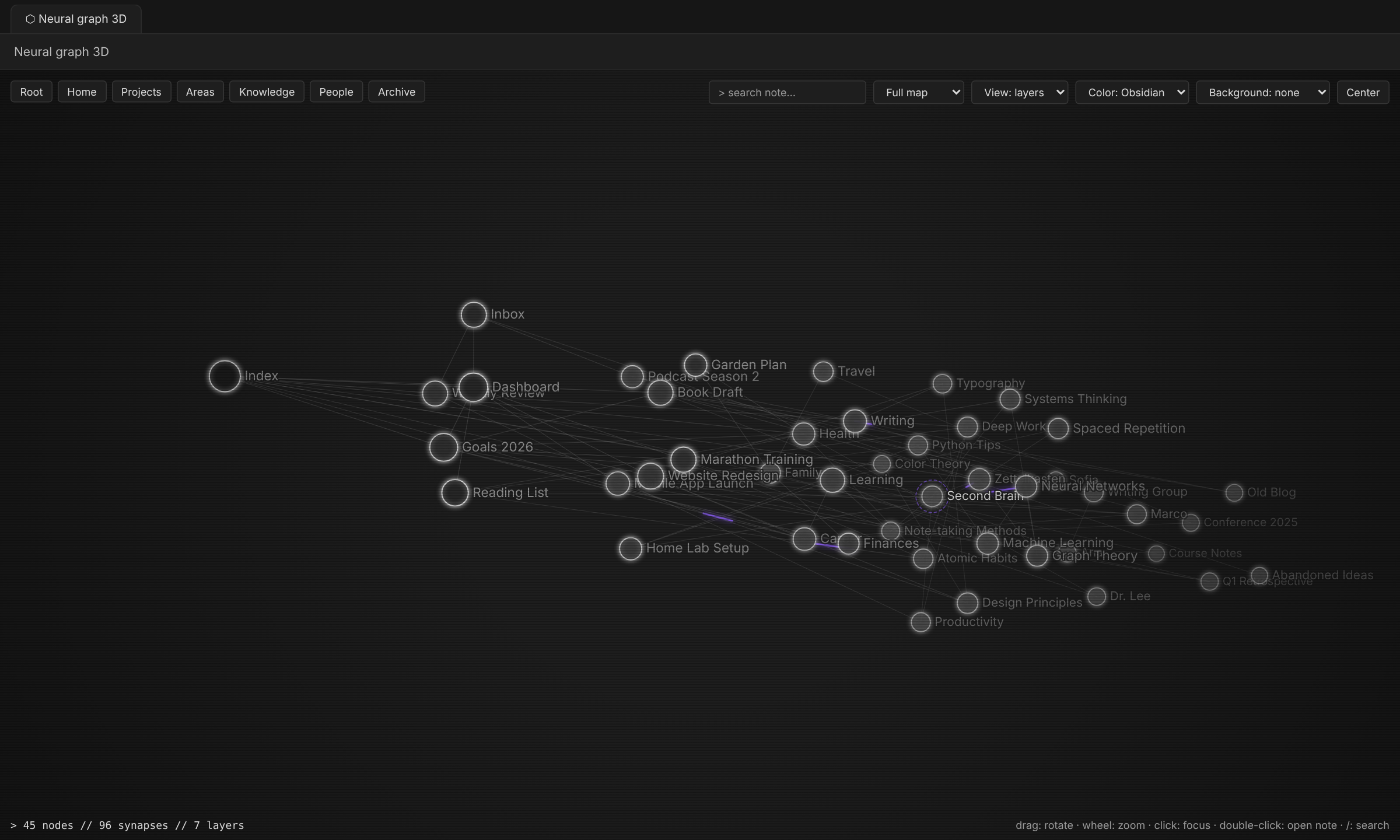 Full map, layers view