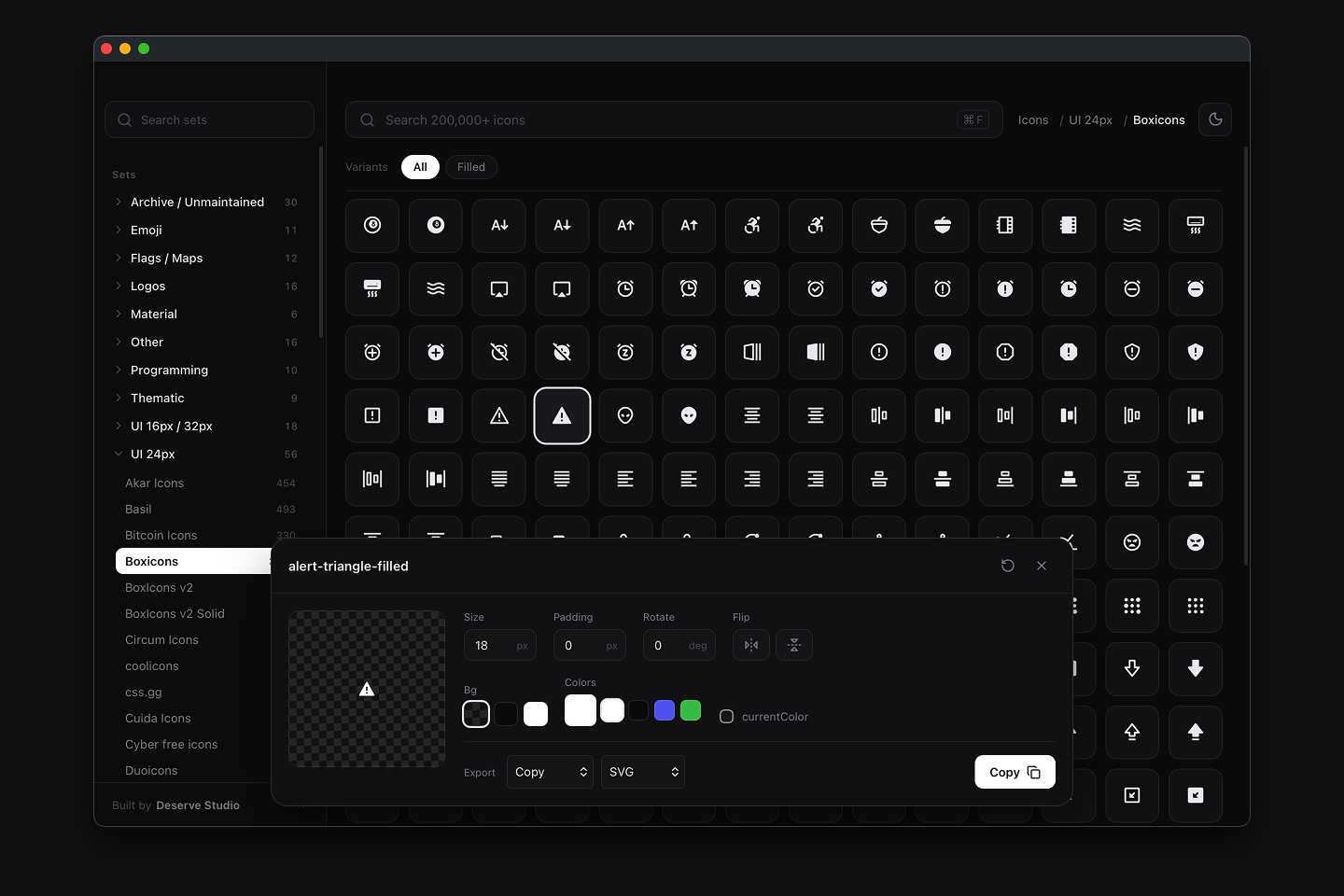 Icônes — 一款原生 macOS 图标浏览器