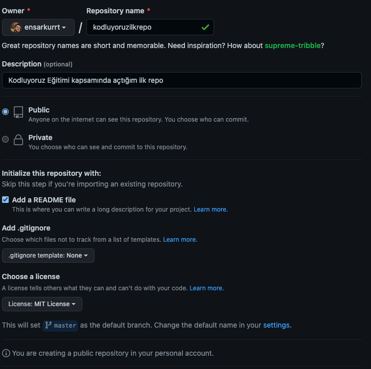 GitHub - ensarkurrt/kodluyoruzilkrepo: Kodluyoruz Eğitimi kapsamında ...
