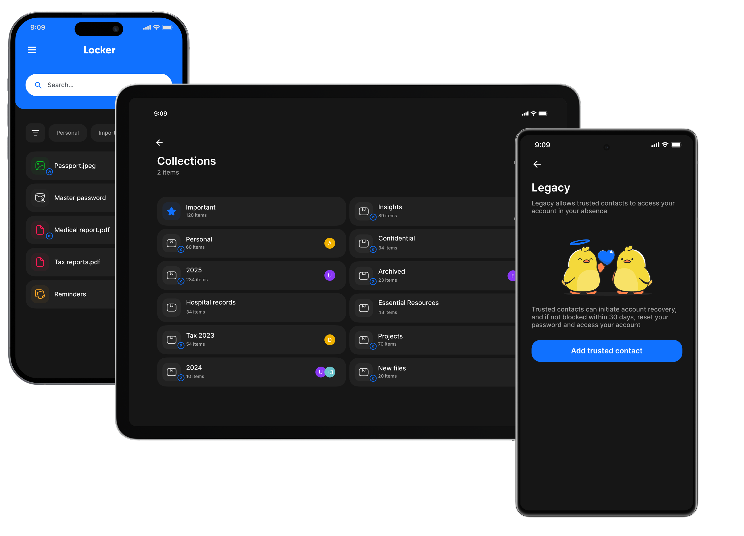 Screenshots of Ente Locker