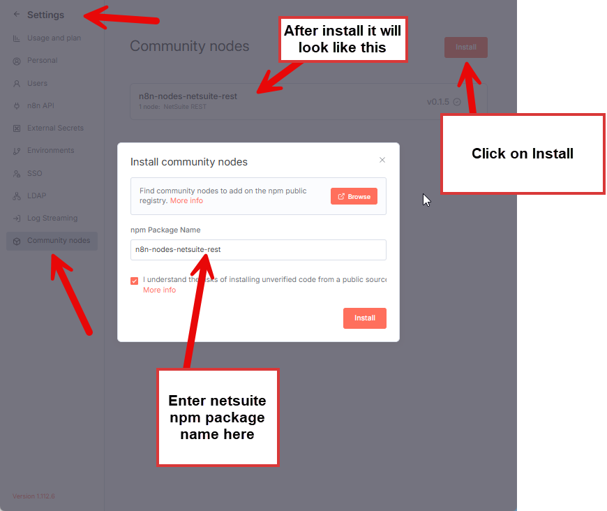 Install node from npm