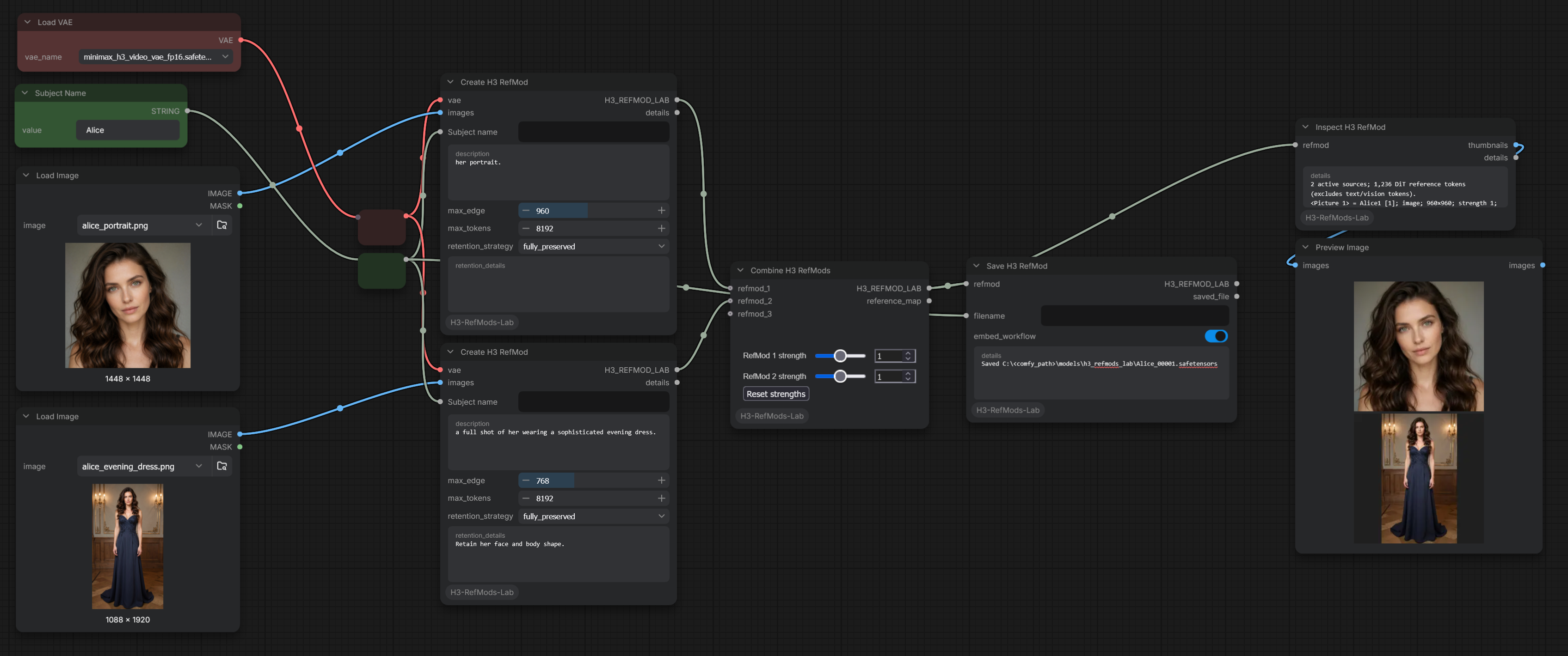 Create an Alice RefMod from two image references