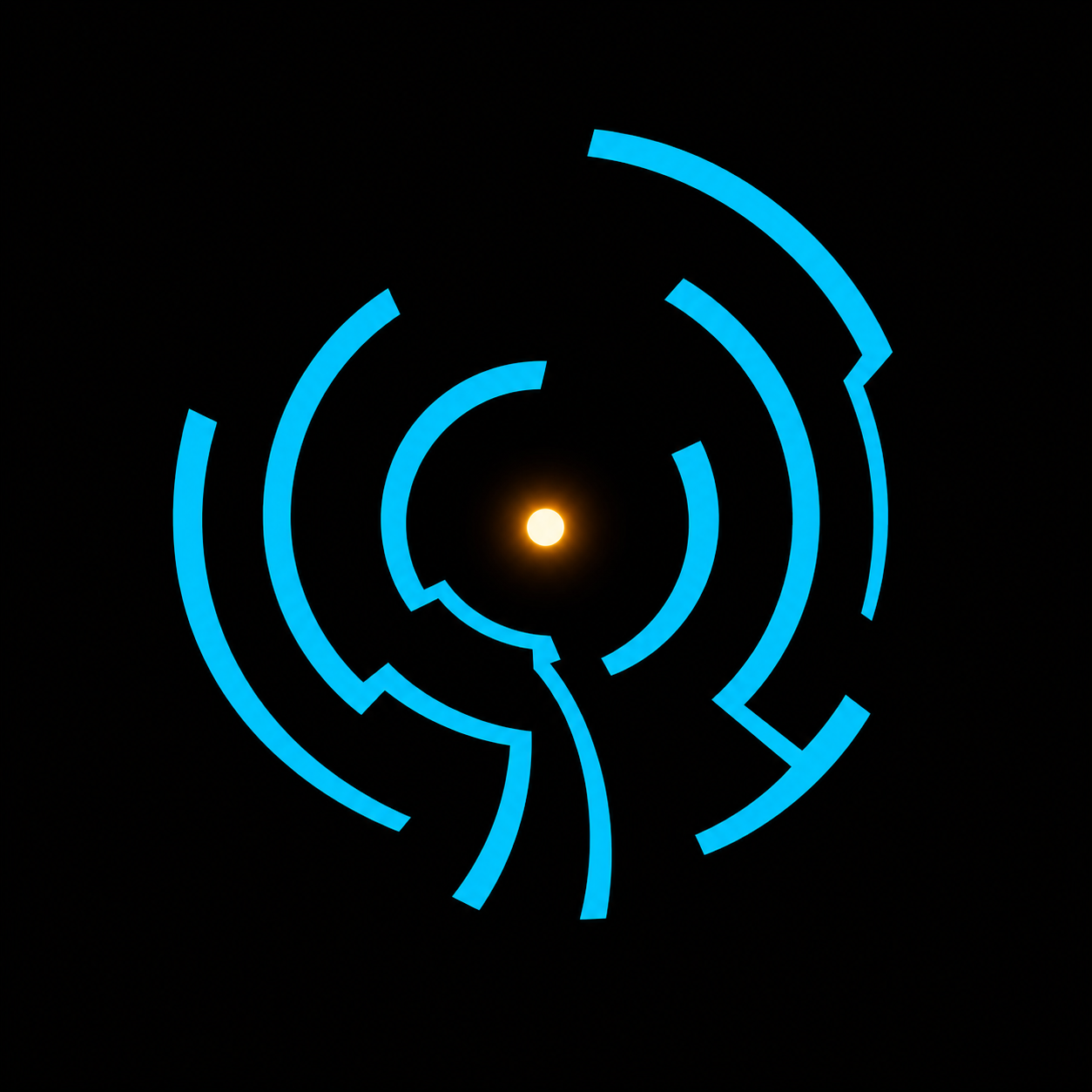 a single pulse radiating outward in concentric arcs