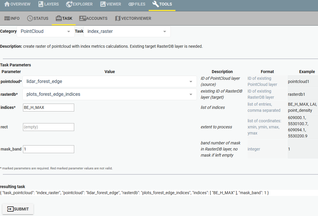 pointcloud_task index_raster