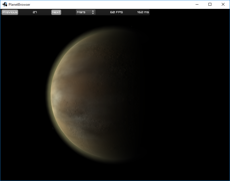 Mars-like planet with atmosphere