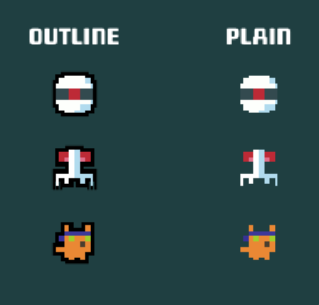 Outlined sprites