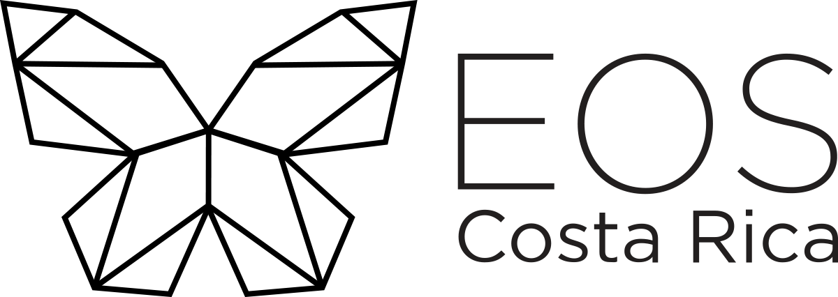 Logo horizontal de EOS Costa Rica en color negro con fondo transparente