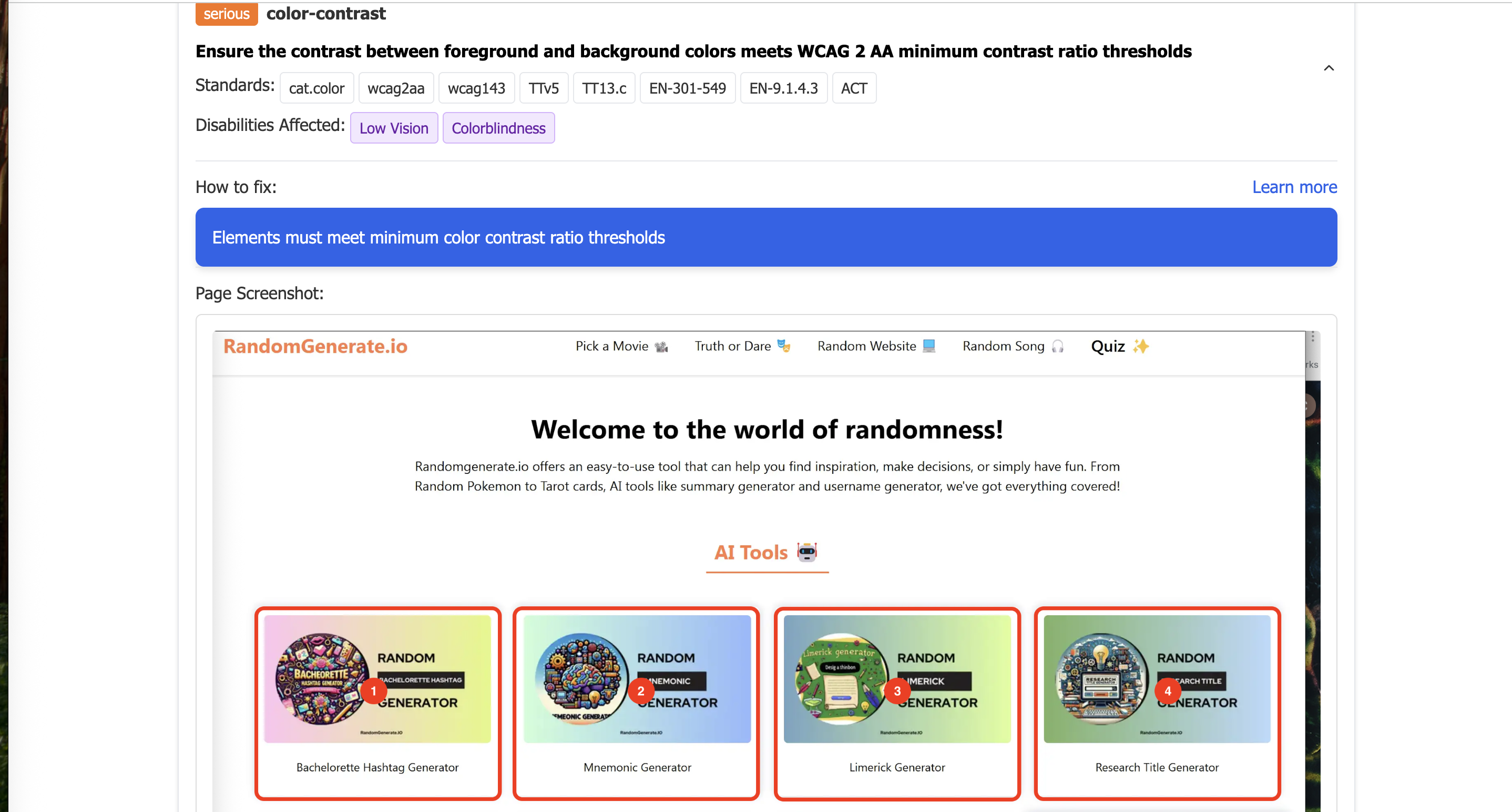 Example Report Page Expanded