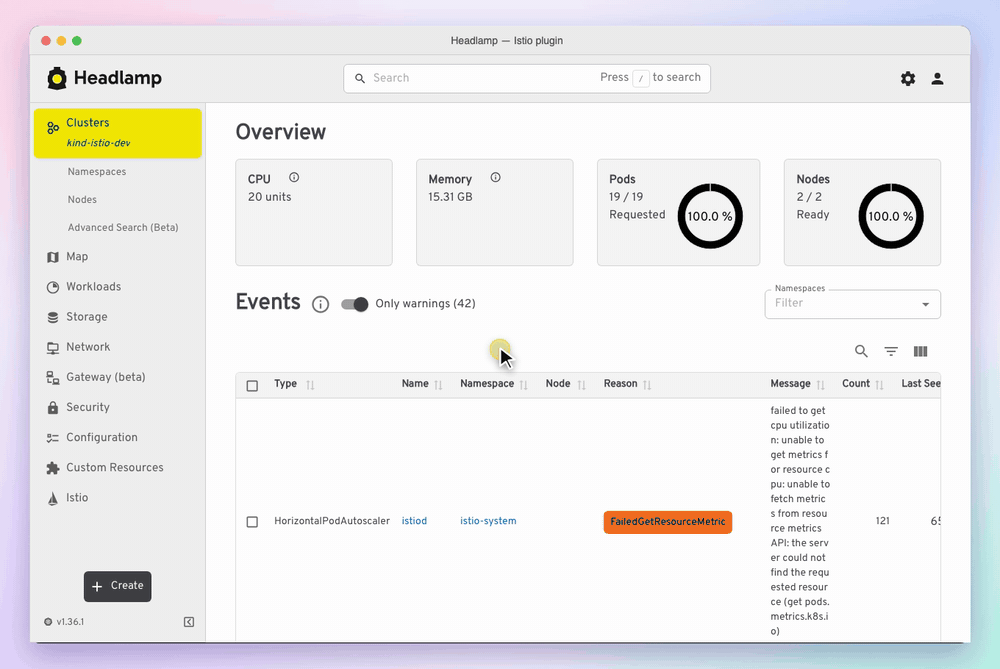 Istio Headlamp Plugin