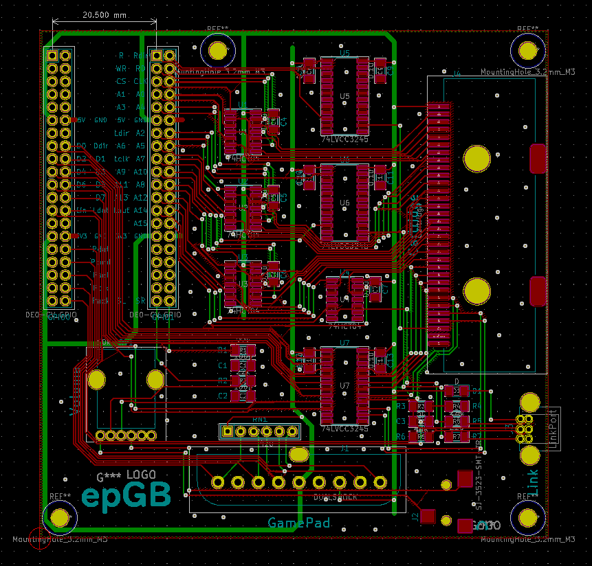 Layout of the PCB