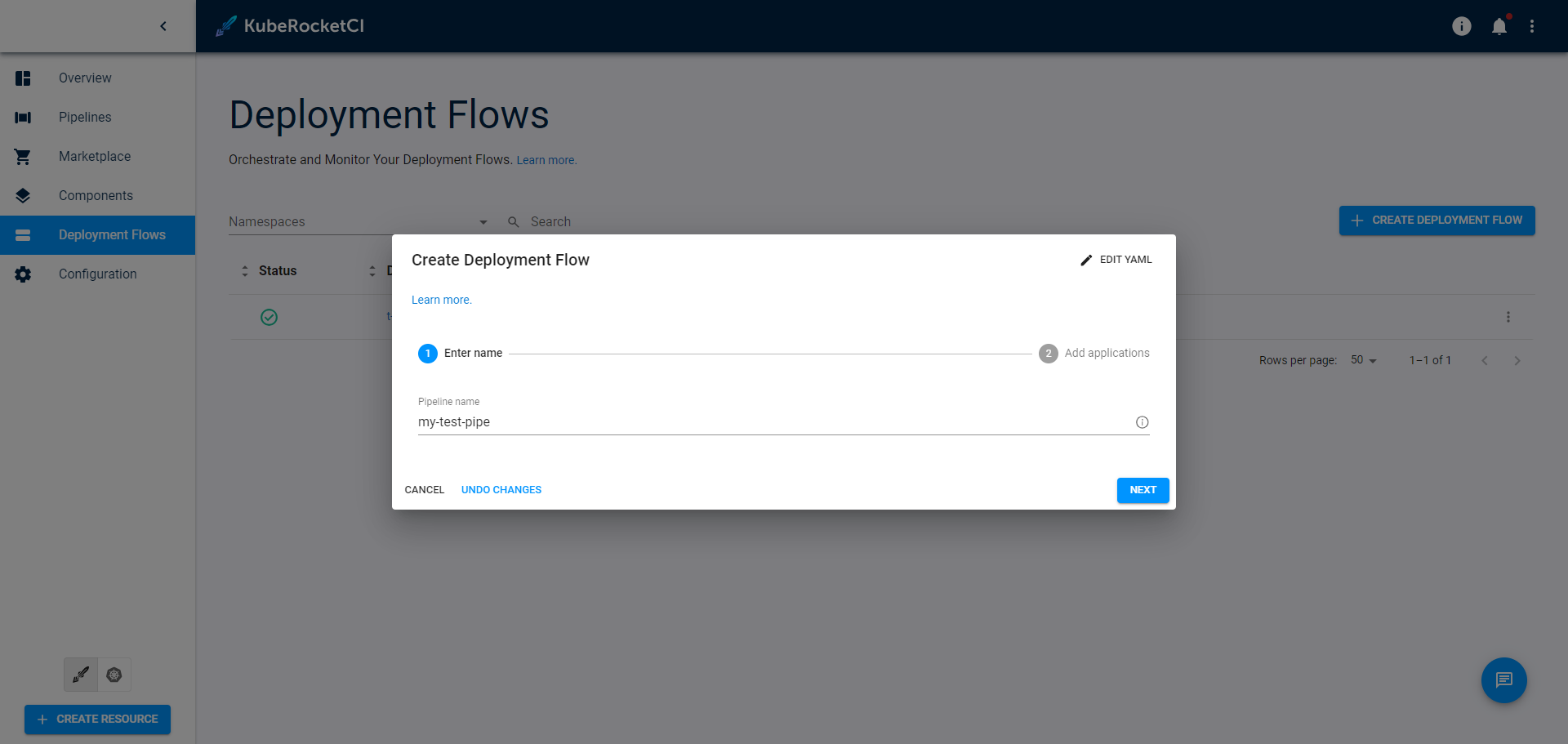 Deployment Flow Create