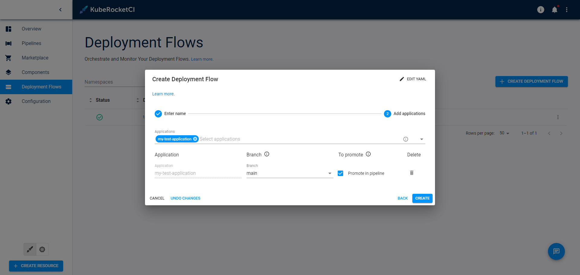 Deployment Flow Create