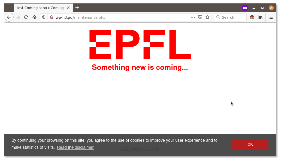 EPFL coming soon screenshot - frontend