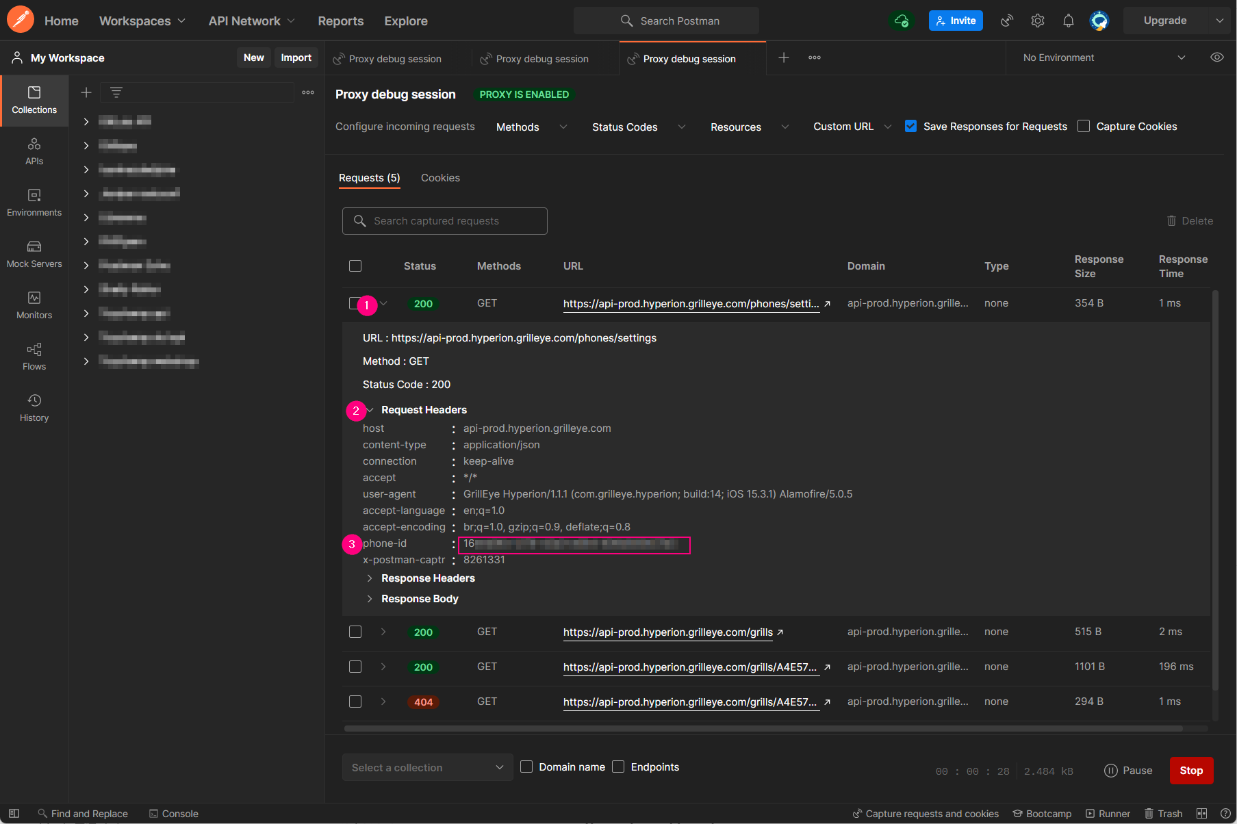 Postman proxy enabled