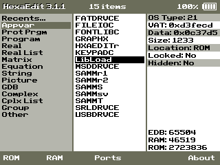 Screenshot showing the main menu.