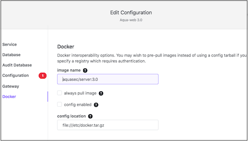 aqua-web docker configuration