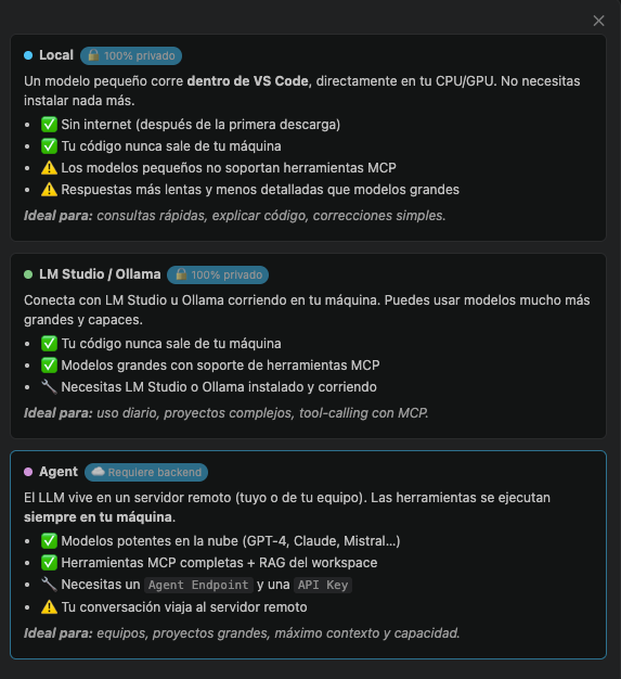 Selector de modos