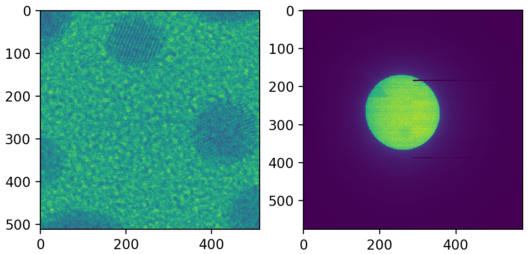 Brightfield and diffraction pattern