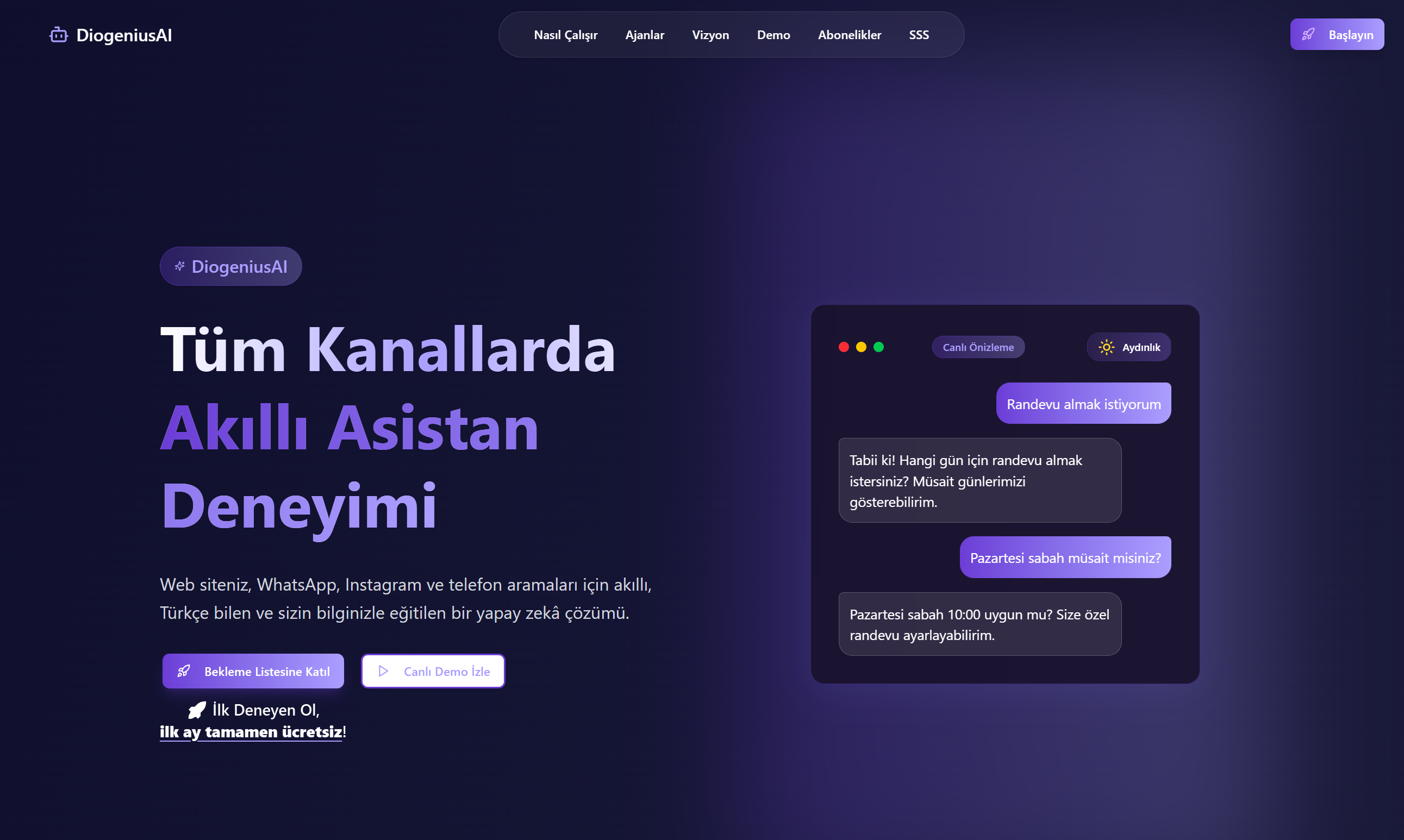 DiogeniusAI Landing Page