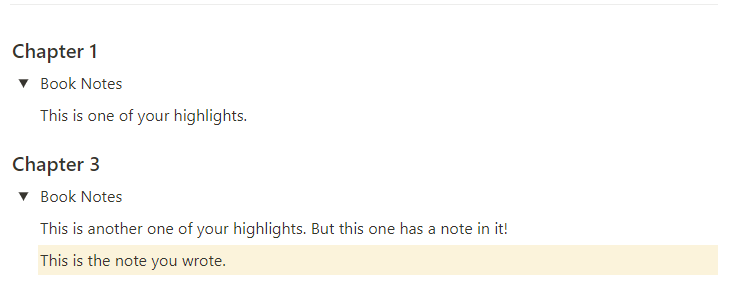 Parsed Notes and Highlights in Notion
